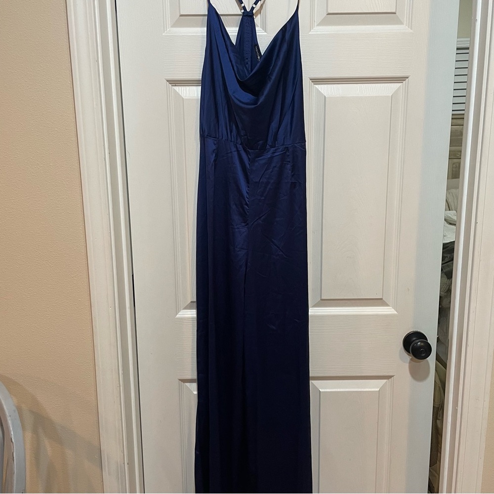 Fashion nova navy satin jumpsuit #48